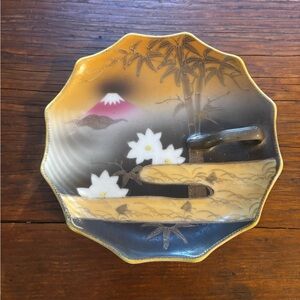 Japanese ceramic dish with small handle